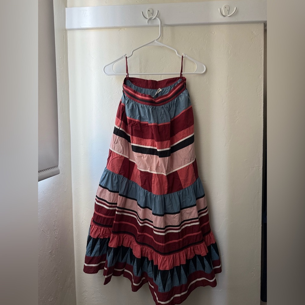 Ulla Johnson Red and Blue Maxi Skirt